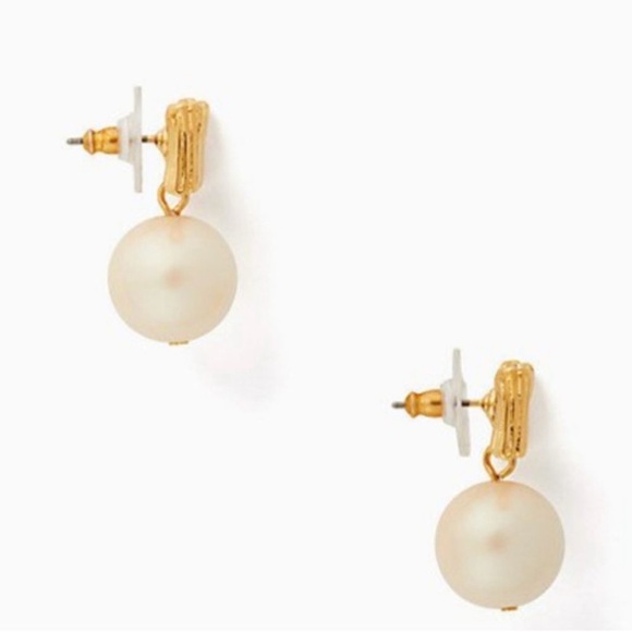 kate spade bow pearl earrings - Picture 3 of 6